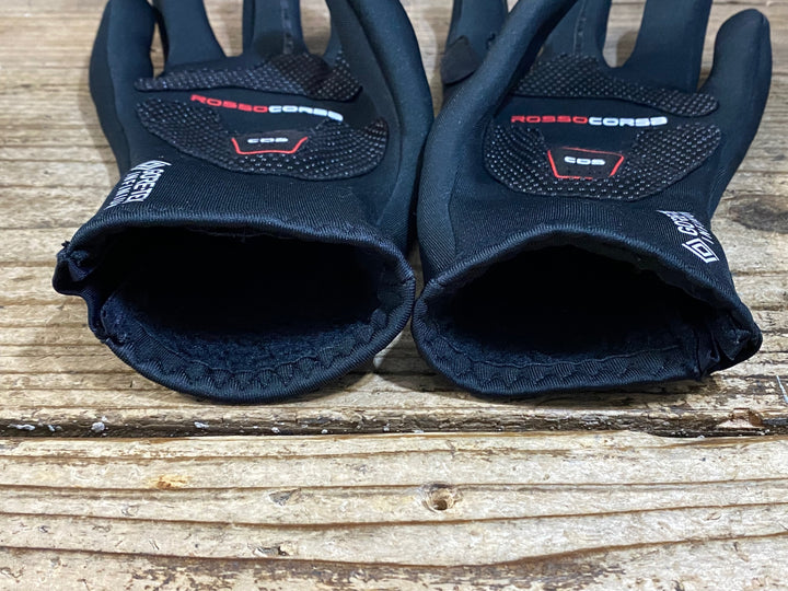 JZ099 カステリ CASTELLI ROSSO CORSA perfetto 長指 グローブ 黒 M 裏起毛 GORE-TEX INFINIUM