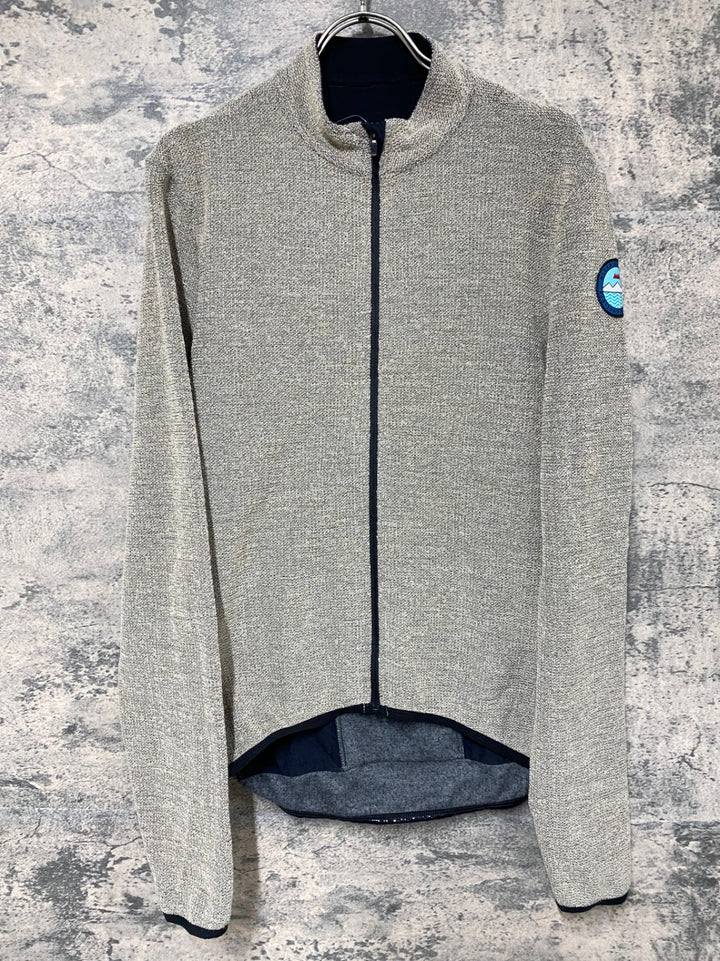 JY658 カフェドシクリステ CAFE DU CYCLISTE MARGUERITE MEN 長袖 サイクルジャージ 薄茶 L メリノブレンド 裏起毛