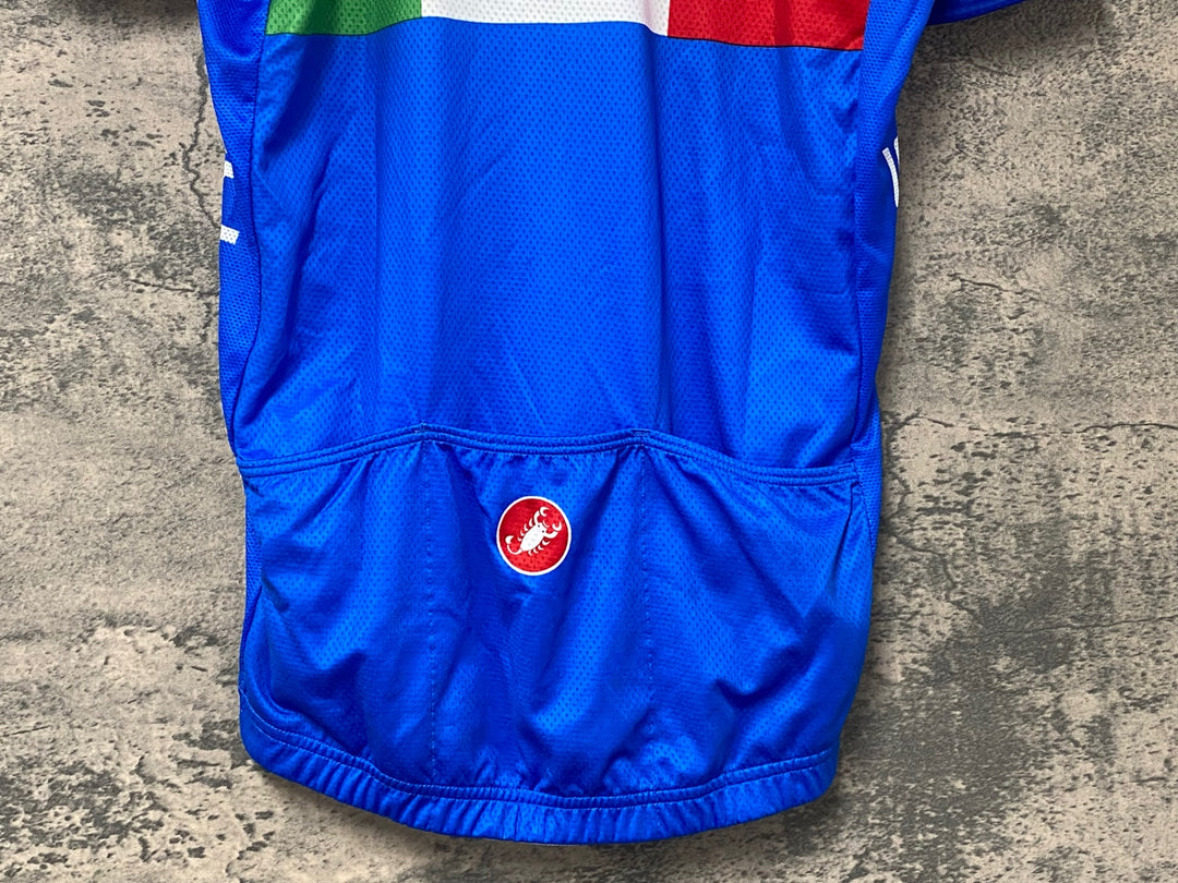 KJ760 カステリ CASTELLI 半袖 サイクルジャージ 青 L