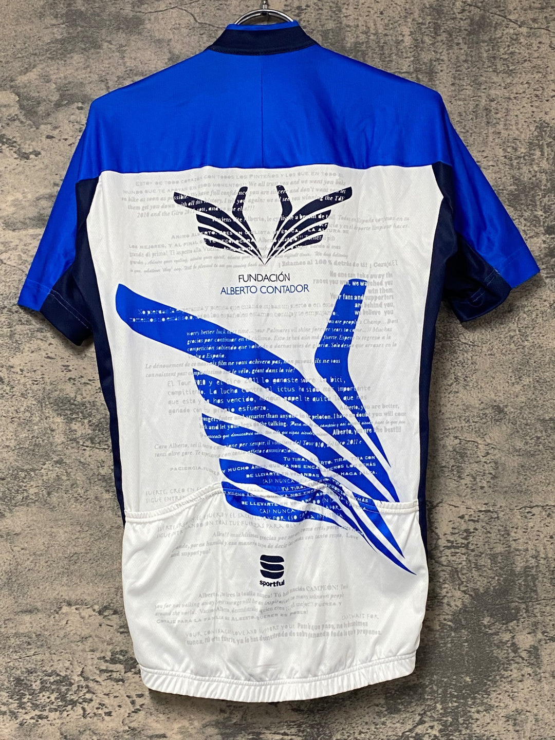 KJ815 スポーツフル sportful 半袖 サイクルジャージ 青 白 L ALBERTO CONTADOR