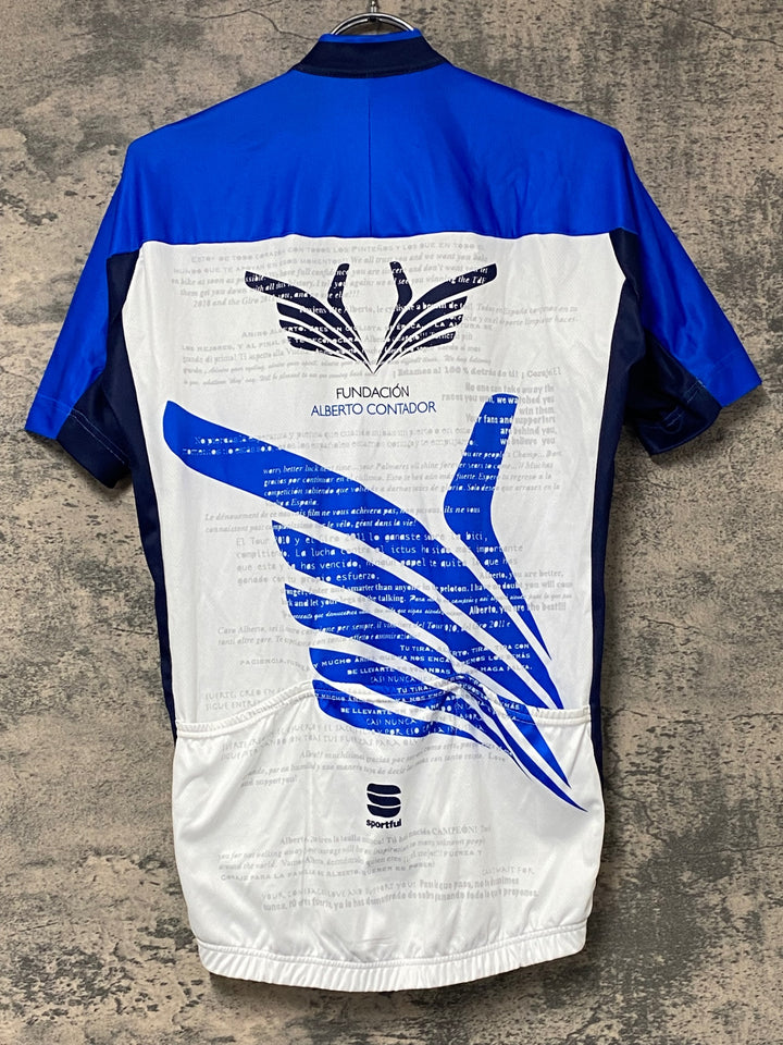 KJ815 スポーツフル sportful 半袖 サイクルジャージ 青 白 L ALBERTO CONTADOR