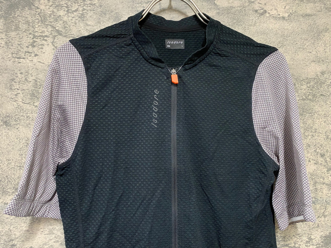 KD387 イザドア Isadore SIGNATURE MERINO AIR JERSEY 半袖 サイクルジャージ 黒 L