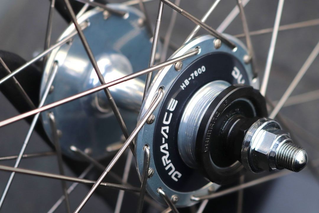 アラヤ ARAYA ゴールドリム GOLD NJS シマノ SHIMANO デュラエース DURA-ACE HB-7600 ハブ チューブラー 手組 ホイールセット 【東京南麻布店】