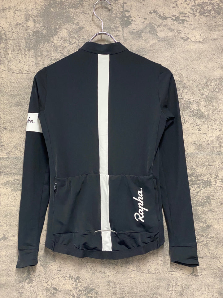 JU412 ラファ Rapha SOUPLESSE THERMAL JERSEY 長袖 サイクルジャージ 黒 S 裏起毛