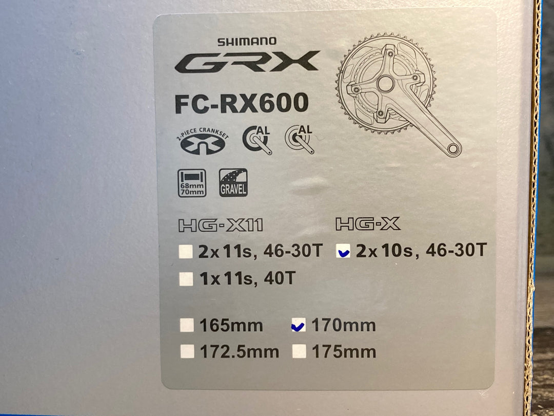 JR272 シマノ SHIMANO GRX FC-RX600 クランクセット 46/30T 170mm 2x10S