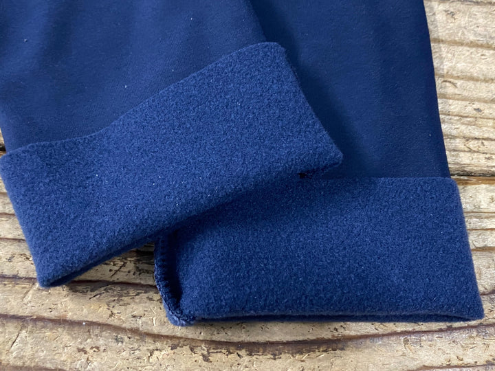 KM753 パスノーマルスタジオ PAS NORMAL STUDIOS LOGO ARM WARMERS ニーウォーマー 紺 M 裏起毛