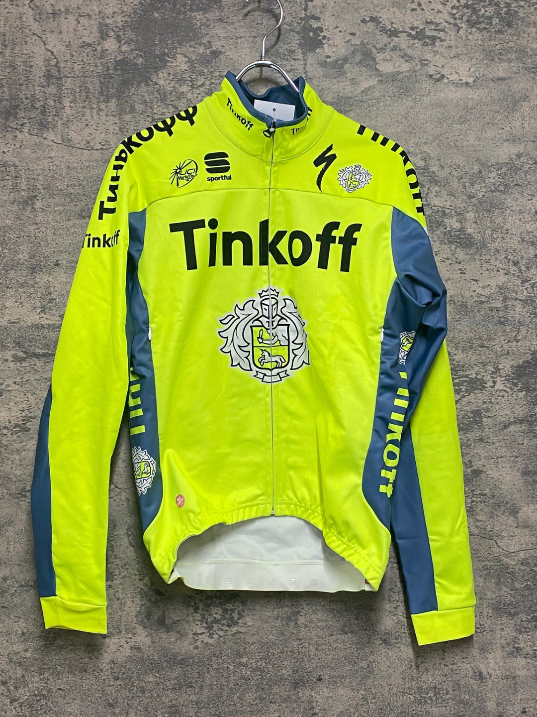 KJ868 スポーツフル sportful 裏起毛 長袖 サイクルジャケット 黄 L TINKOFF ※汚れ