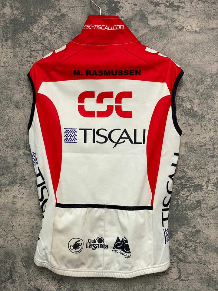 JV556 カステリ CASTELLI ジレ サイクルベスト 白 赤 CSC サイズ不明