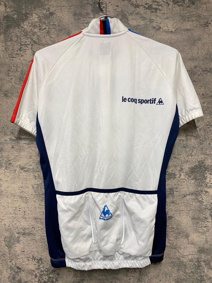 KJ957 ルコックスポルティフ le coq sportif 半袖 サイクルジャージ 白青 S