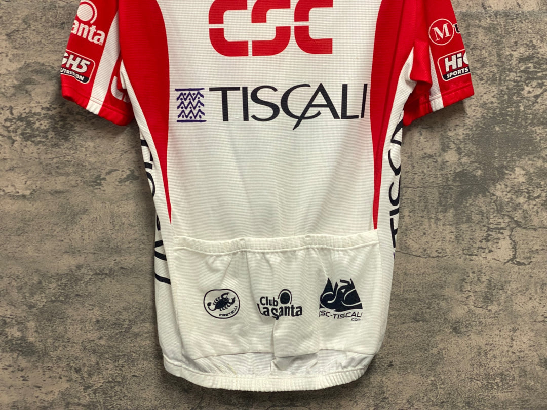 JV555 カステリ CASTELLI 半袖 サイクルジャージ 白 赤 CSC