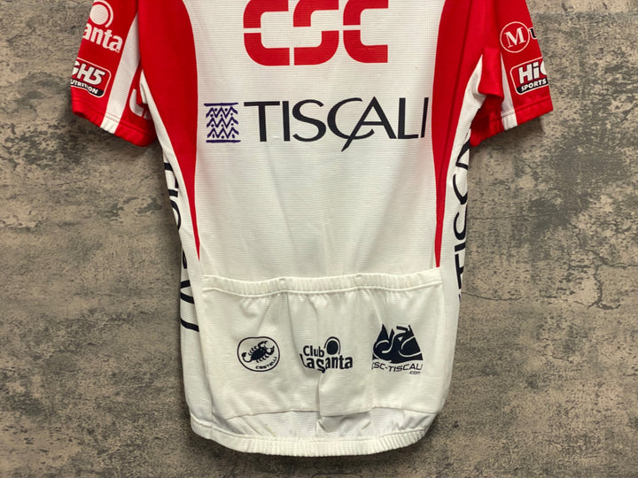 JV555 カステリ CASTELLI 半袖 サイクルジャージ 白 赤 CSC