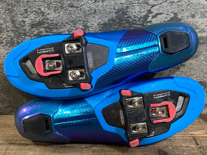 KH163 シマノ SHIMANO エスファイア S-PHYRE SH-RC903M B01E ビンディングシューズ 3穴 WIDE 青 EU42E