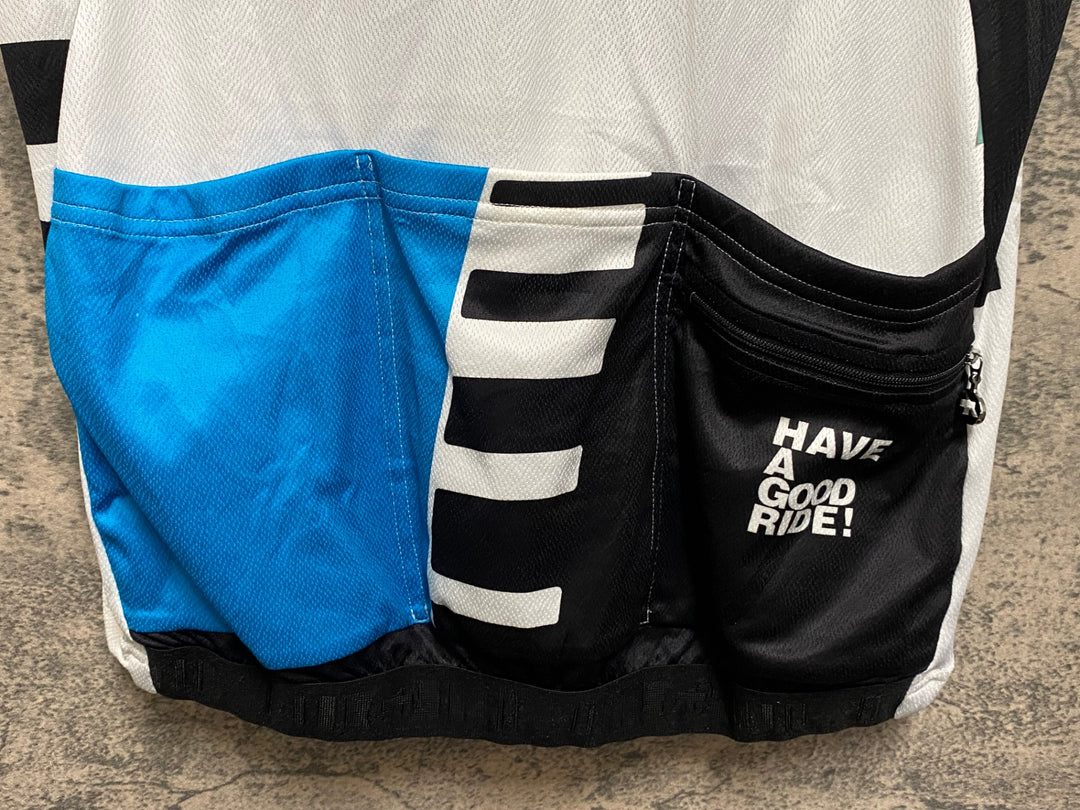 JR137 アソス ASSOS 半袖 サイクルジャージ 白 水色 L