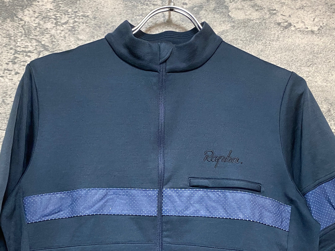 KB429 ラファ Rapha BREVET JERSEY 半袖 サイクルジャージ 紺 M