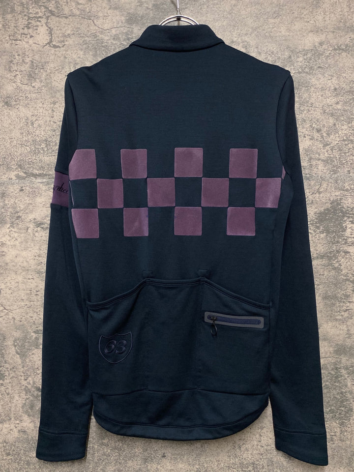 JJ039 ラファ Rapha Classic 長袖 サイクルジャージ S ブラック ほつれ