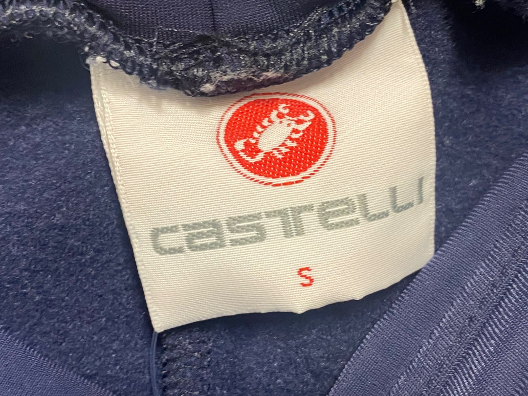 KP120 カステリ CASTELLI レーサータイツ 紺 S 裏起毛