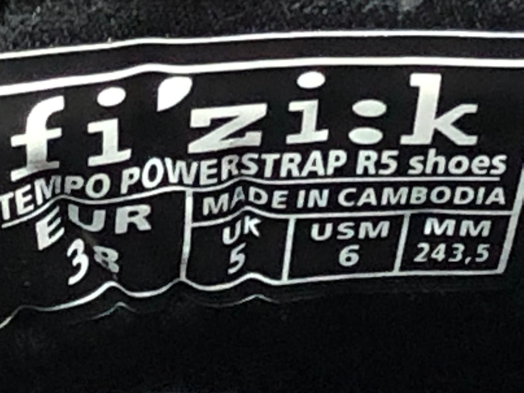 JJ919 フィジーク fizi:k TEMPO POWERSTRAP R5 ビンディングシューズ 3穴 EU38 黒