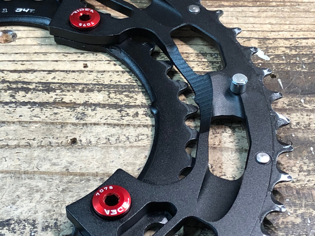 JK959 ライデア RIDEA POWERRING R491 楕円 チェーンリング 50/34T 4H BCD110