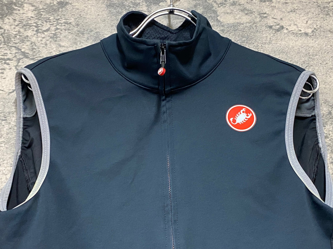 KB685 カステリ CASTELLI ROSSO CORSA Perfetto ジレ サイクルベスト 黒 M GORE-TEX INFINIUM