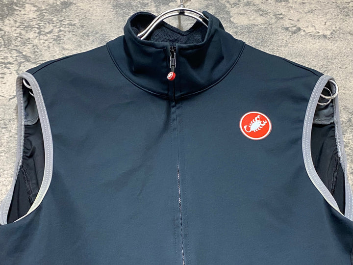 KB685 カステリ CASTELLI ROSSO CORSA Perfetto ジレ サイクルベスト 黒 M GORE-TEX INFINIUM
