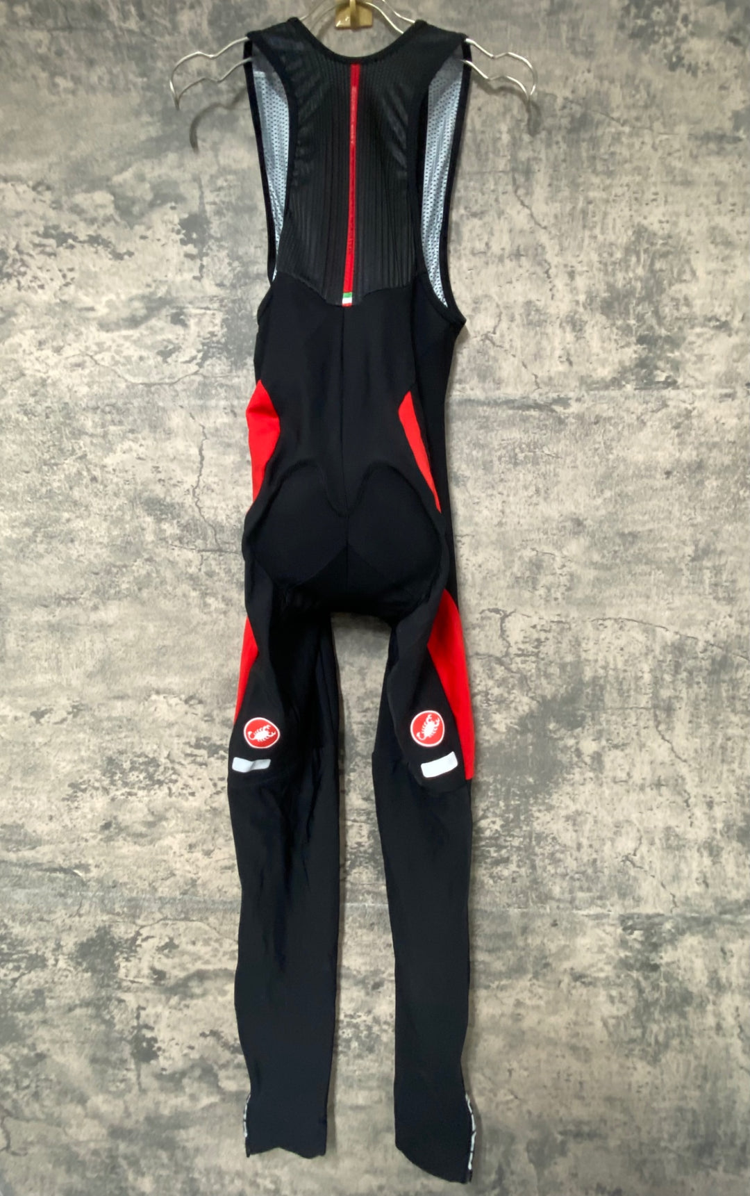 KF200 カステリ CASTELLI ビブタイツ 黒 赤 M 裏起毛