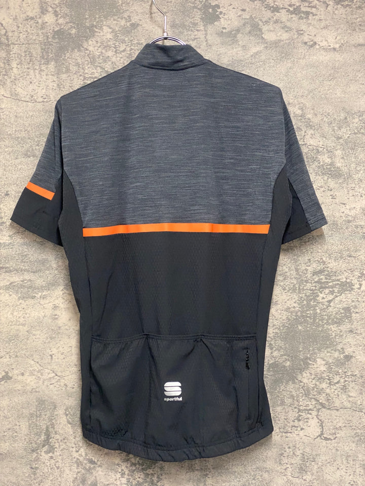 JV336 スポーツフル sportful 半袖 サイクルジャージ 黒グレー M