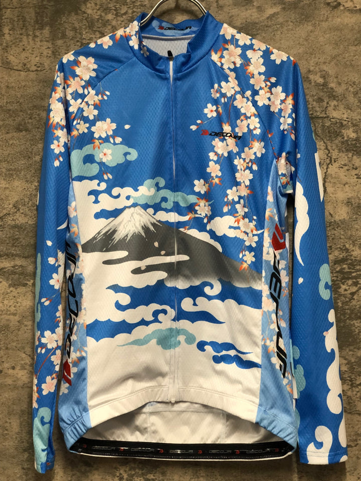 KE205 DECOJA 長袖 サイクルジャージ 青 M