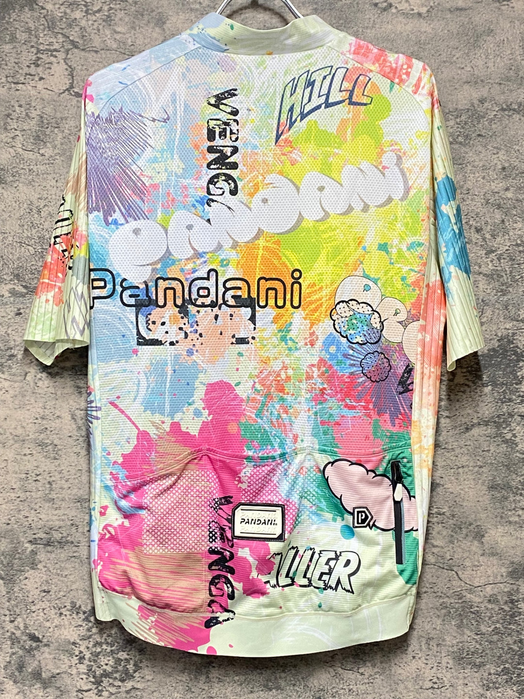 KJ225 パンダーニ Pandani 半袖 サイクルジャージ 白ピンク XL