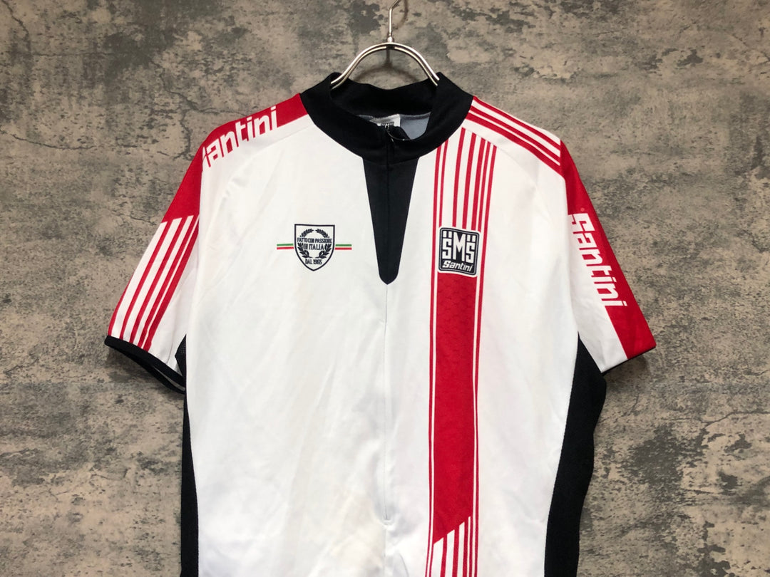 KL365 サンティーニ SANTINI 半袖 サイクルジャージ 白 L