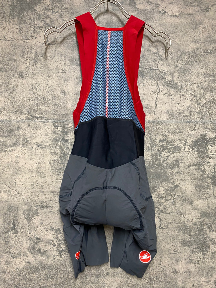 KB228 カステリ CASTELLI ロッソコルサ ROSSO CORSA PREMIO ビブショーツ グレー L ※ほつれ