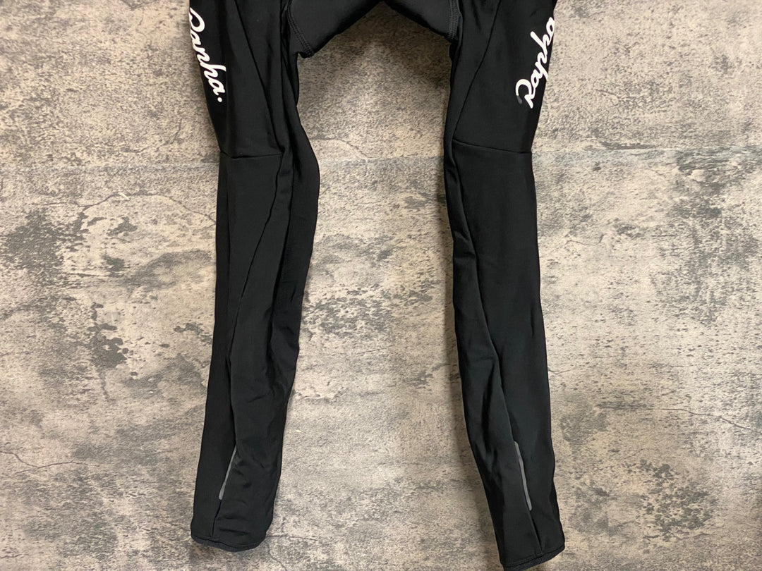 KA860 ラファ Rapha CORE CARGO WINTER TIGHTS WITH PAD カーゴビブタイツ 黒 S 裏起毛 ※パッドスレほつれ