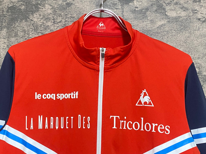 KM617 ルコックスポルティフ le coq sportif 長袖 サイクルジャージ 赤 黒 S