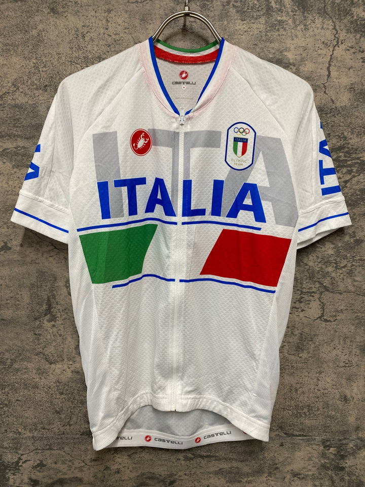 JJ712 カステリ castelli 半袖 サイクルジャージ M 白
