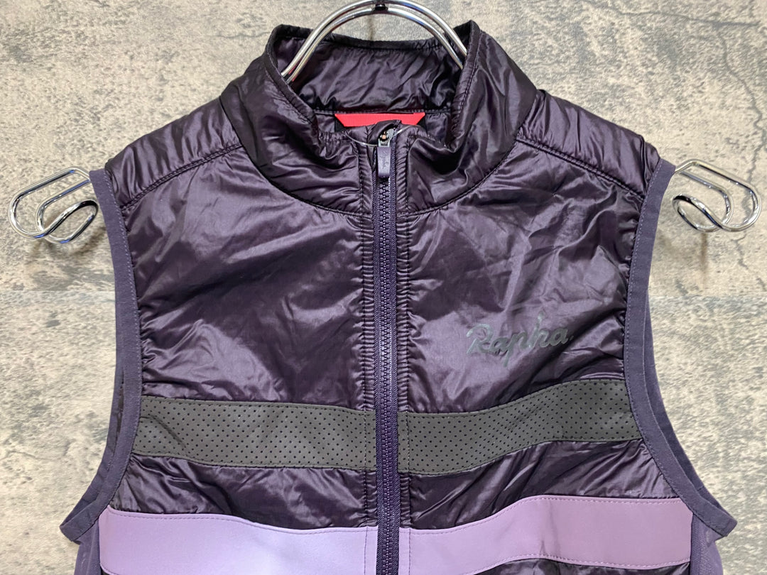 KL475 ラファ Rapha WOMEN'S BREVET INSULATED GILET サイクルベスト ジレ 紫 XS ※動物の毛
