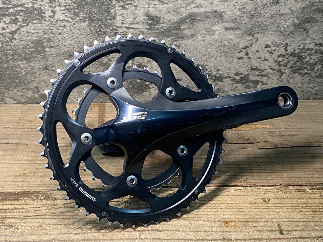 JI858 シマノ SHIMANO 105 FC-5700 クランクセット 165mm 50/34T ※クランク取付けボルト社外品 ※歯の摩耗大の為ジャンク