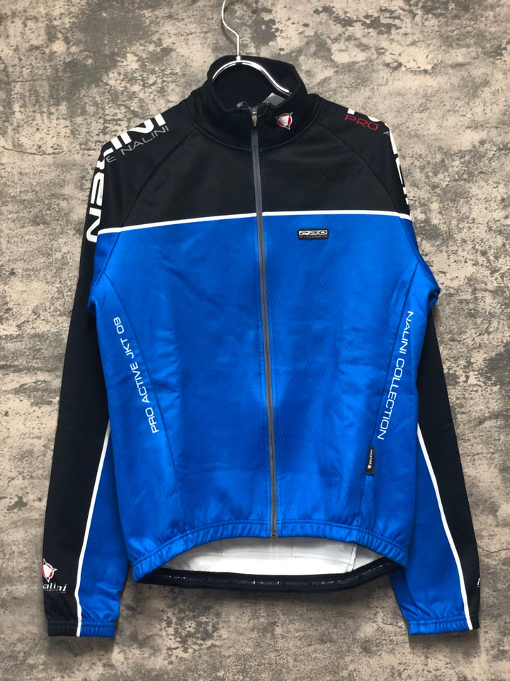 KI589 ナリーニ Nalini 長袖 サイクルジャケット 黒青 M 裏起毛