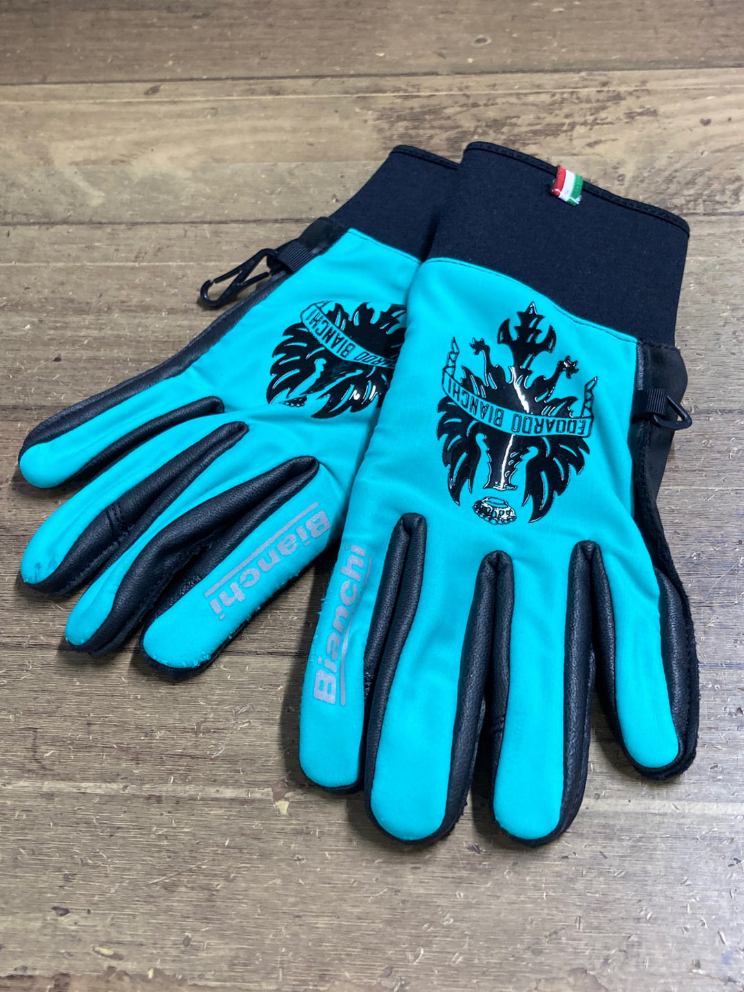 KD707 ビアンキ Bianchi 長指 ウィンターグローブ チェレステ XS 裏起毛