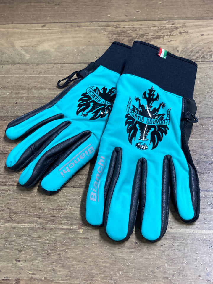 KD707 ビアンキ Bianchi 長指 ウィンターグローブ チェレステ XS 裏起毛