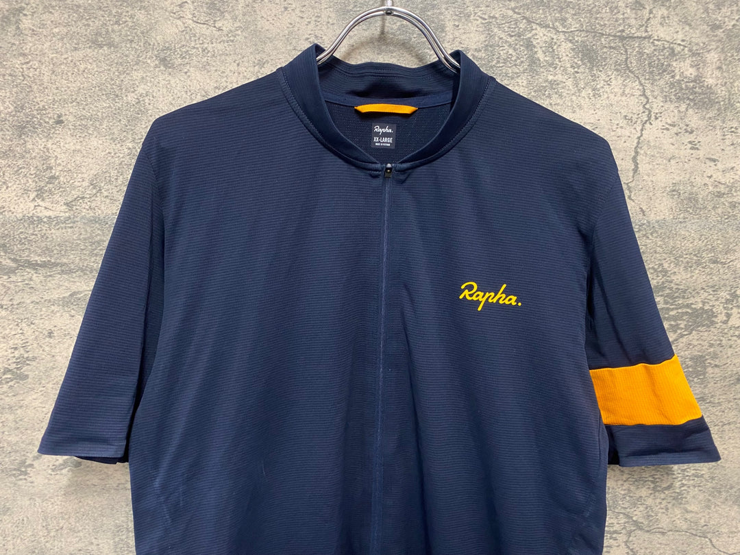 JQ108 ラファ Rapha CLASSIC FLYWEIGHT JERSEY 半袖 サイクルジャージ 紺 XXL