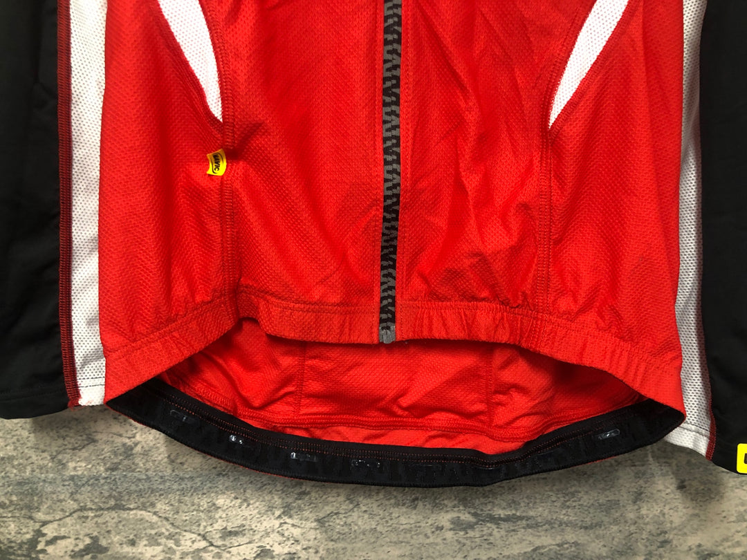 JH286 マヴィック MAVIC 長袖 メッシュ サイクルジャージ 赤 L