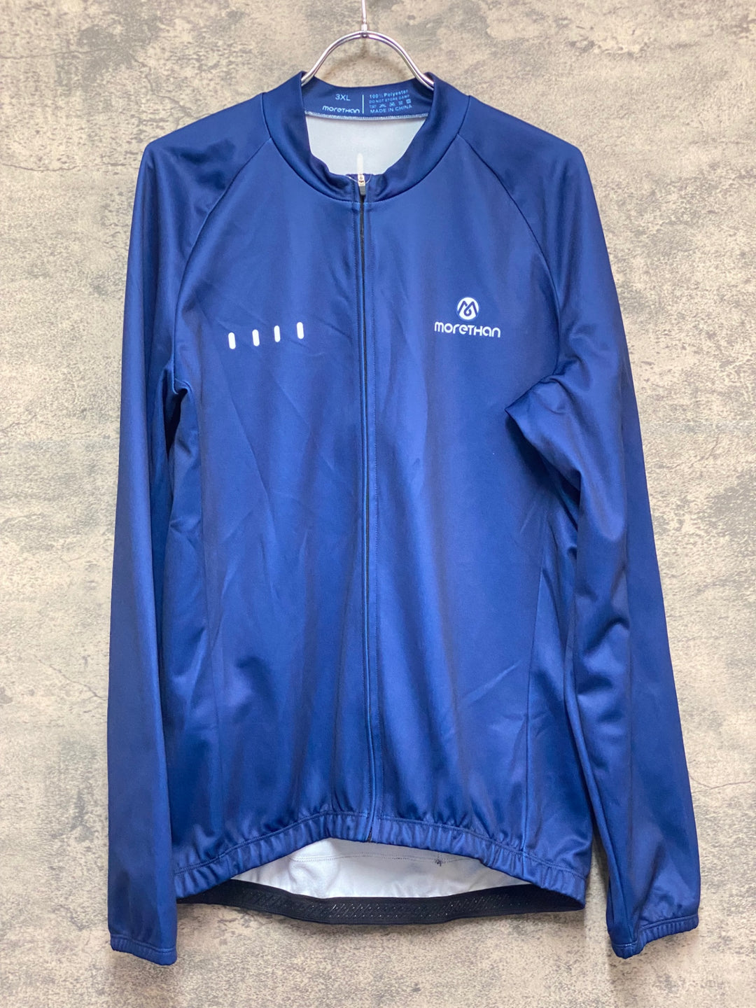 KN294 モーゼン morethan 長袖 サイクルジャージ 紺 3XL 裏起毛
