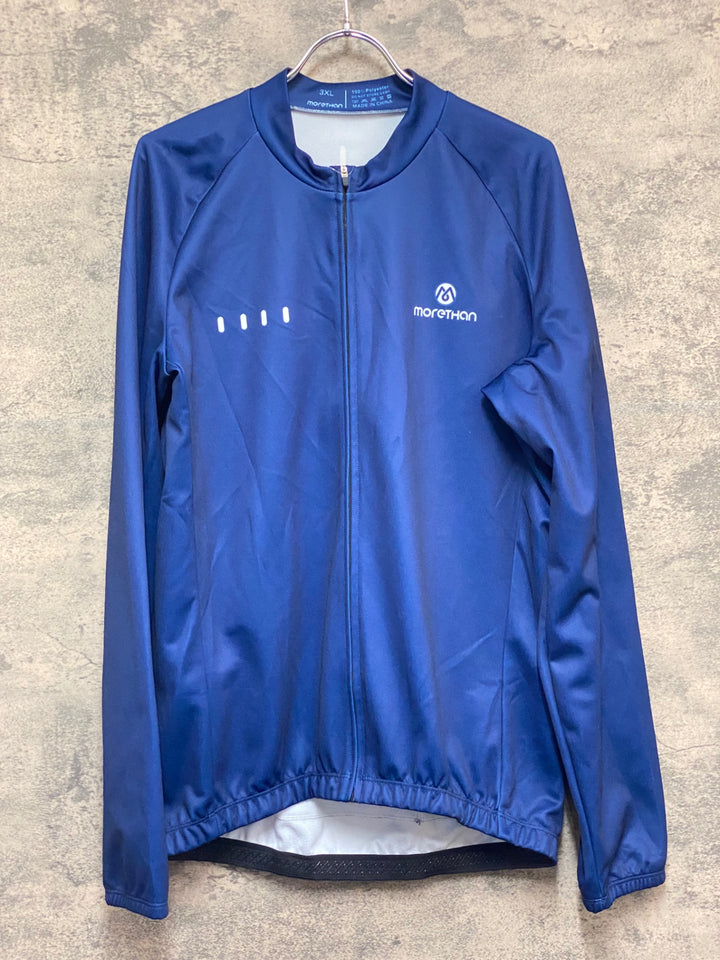 KN294 モーゼン morethan 長袖 サイクルジャージ 紺 3XL 裏起毛