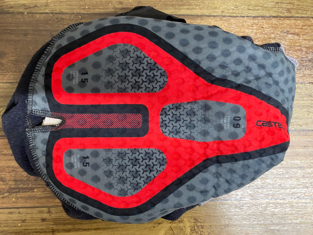 KE153 カステリ CASTELLI ロッソコルサ ROSSO CORSA ビブタイツ 黒 XL