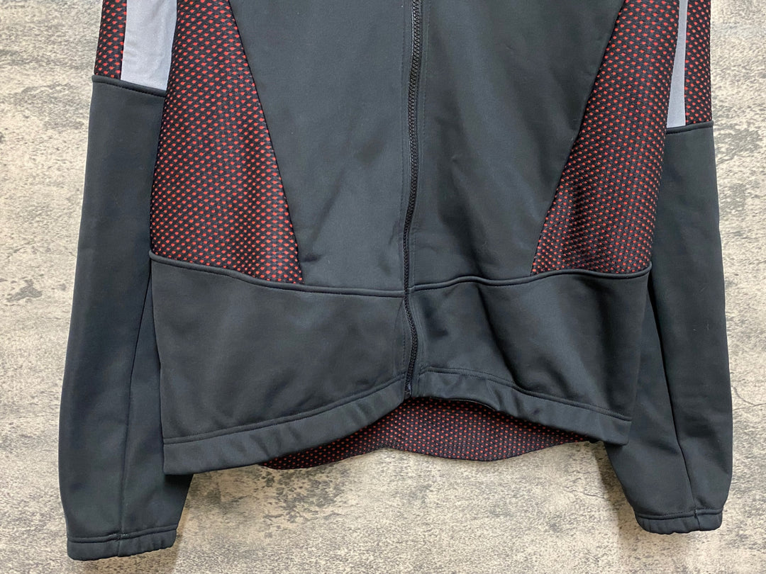JS027 カステリ CASTELLI ソフトシェル 長袖 サイクルジャケット 黒 リフレクト L 裏起毛