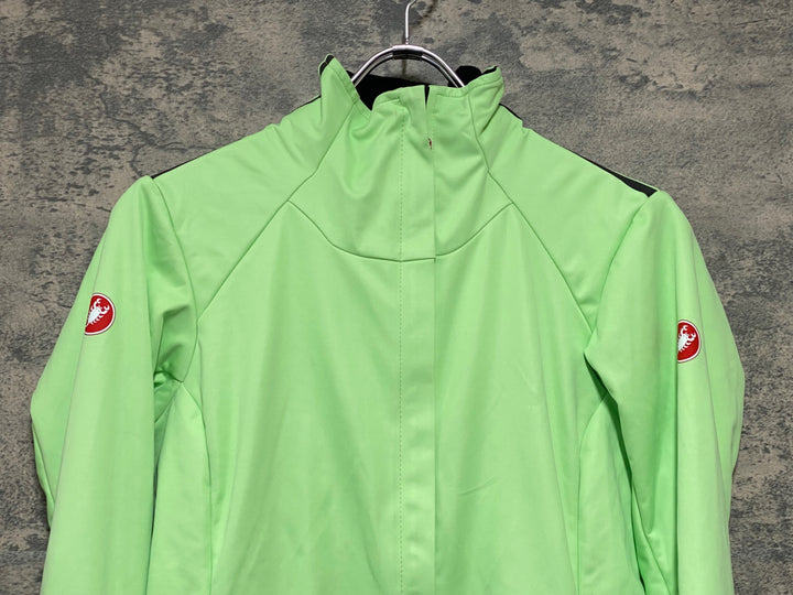 KP590 カステリ CASTELLI ROSSOCORSA 長袖 ダブルレイヤード サイクルジャケット ライトグリーン レディース S 裏起毛 GORE-TEX