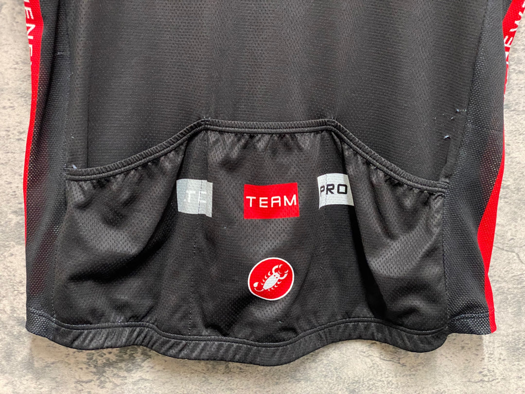 JN596 カステリ castelli 半袖サイクルジャージ 黒 3T XXXL ほつれあり