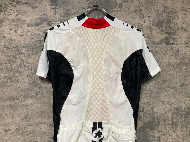 JQ967 アソス ASSOS SS.MILLE 半袖 サイクルジャージ 白 赤 S