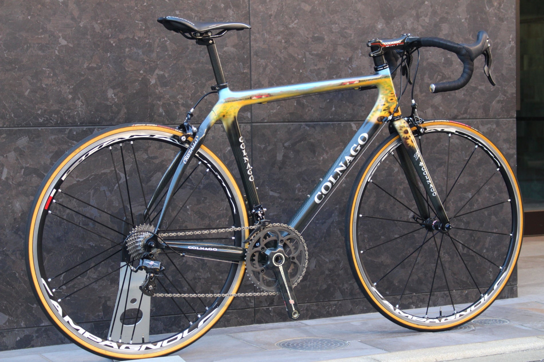 【レア・希少】コルナゴ Colnagoトゥークリップ ALE Italy 黒/金 コルナゴ COLNAGO クリスタロ CRISTALLO Sunflowerカラー 2008年モデル