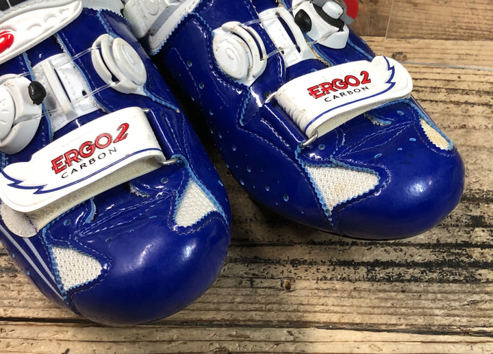 JV462 シディ SIDI エルゴ2 カーボン ERGO 2 CARBON ビンディングシューズ 青白 3穴 EU41.5 ※傷み変色