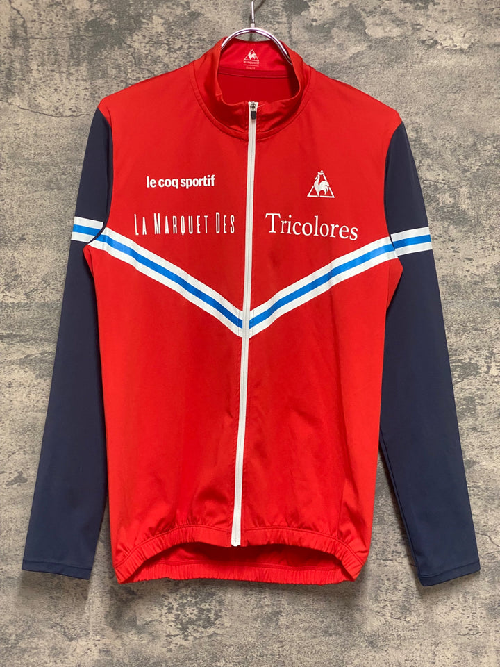 KM617 ルコックスポルティフ le coq sportif 長袖 サイクルジャージ 赤 黒 S